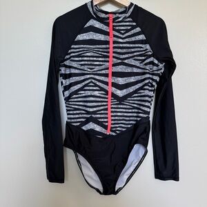SPEEDO Size Large One Piece Swimsuit with Long Sleeves & Zipper